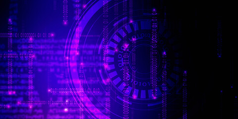 Obraz premium 2d illustration Abstract futuristic electronic circuit technology background