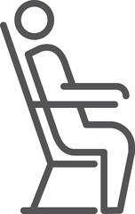 Passenger linear icon. Person sitting in transport chair