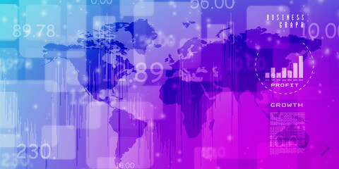 2d illustration world map abstract background