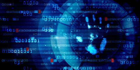 Fingerprint Scanning Technology Concept 2d Illustration
