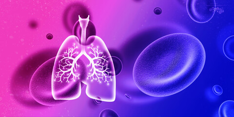 2d illustration Healthy Human Lungs 
