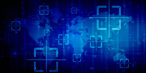 2d illustration world map abstract background