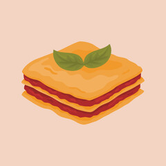 Close-up illustration of a lasagna snack