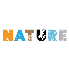 Nature typography illustration vector art