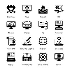 Accessories, Flexible Display, Tablet, Gadgets, Horizontally, Upright, Mobile Phone, Smart Phone, Watches, Fitness Bracelet,Television, Smart TV, Headphones, Glyph Icons - Solid, Vectors