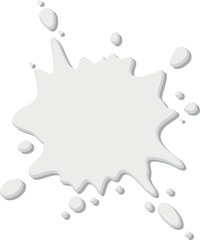 White liquid shape. Milk splash logo template