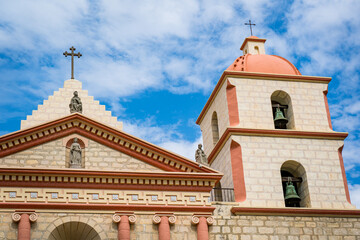 Fototapeta na wymiar close up of old mission of santa barbara