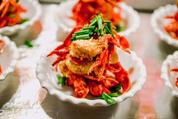 Street for tourists, traditional street food