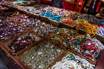 Hangzhou, China - August1, 2017: Street for tourists, traditional street food and soгveniers, old historical architexture and museums