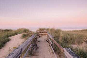 Ocean path at sunset
