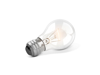 bright light bulb isolated on white background. 3d render