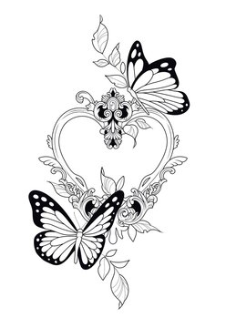 Butterfly Tattoo Stencil Images - Free Download on Freepik