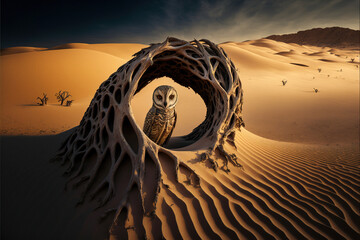 bird, Digital national geographic realistic illustration with stunning scene