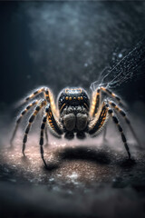 Spider, Digital national geographic realistic illustration with stunning scene