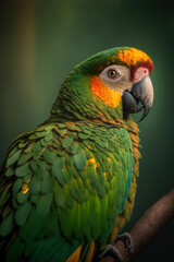 Parrot, Digital national geographic realistic illustration with stunning scene