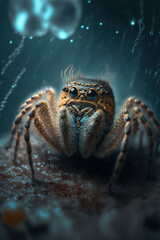 Spider, Digital national geographic realistic illustration with stunning scene