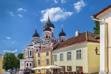 Naklejka premium Street in Tallinn, Estonia