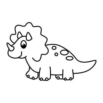 Cute dinosaurs cartoon characters vector illustration. For kids coloring book.