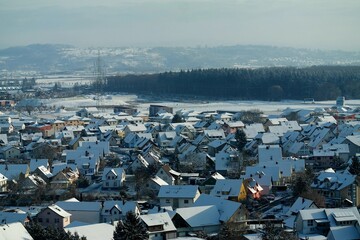 German Town in the Snow