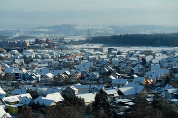German Town in the Snow