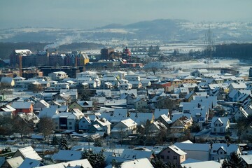 German Town in the Snow