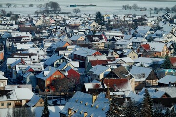 German Town in the Snow
