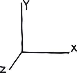 Math coordinate axis icon. Education and science symbol