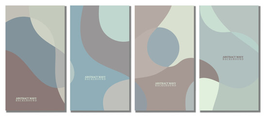 Abstract wavy set background. Design with pastel color.