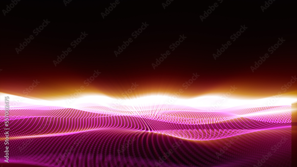 Aufkleber purple trapcode mir wave flow digital abstract background isolated on black background
