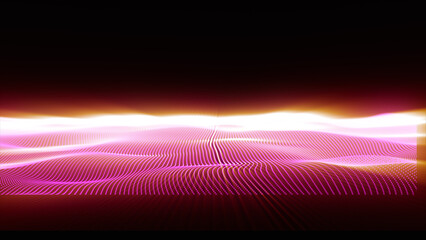 Purple trapcode particles wave flow digital abstract background isolated on black background