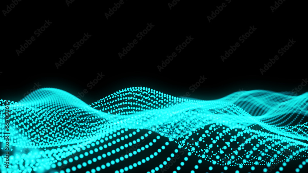 Poster sky blue color dots and line wave abstract background. music abstract background. equalizer for musi