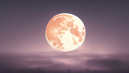 Obraz na płótnie Canvas Full moon in the night sky.