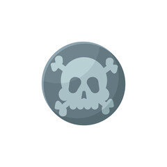 Skull with crossbones on circle