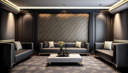 Wohnraum Einrichtung Design Brainstorming Modernes und Extravagantes Design Modell Stylisches  Interieur Generative AI Digital Art Background Hintergrund Illustration 