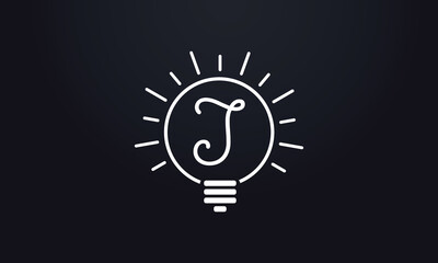 Electricity light logo and Electricity fiber logo with lighting bulb and letter. idea bulb sign logo. Idea bulb symbol