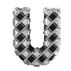 Black symbol with silver rhombuses. letter u © oleg