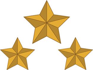 Tres estrellas doradas Argentina campéon del mundial de futbol (football). Ilustración para usar como recurso gráfico o tatuaje. © Micaela