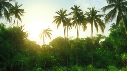 Plakat Tropical landscape background.