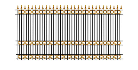 Partly gilded metal fence