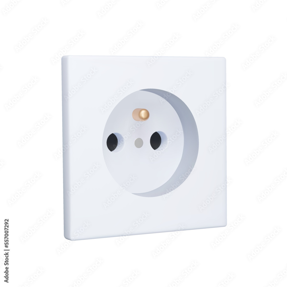 Poster power outlet 3d icon. electrical connector. isolated object on transparent background