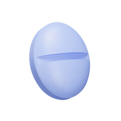 Medicinal tablet 3d icon. Isolated object on transparent background