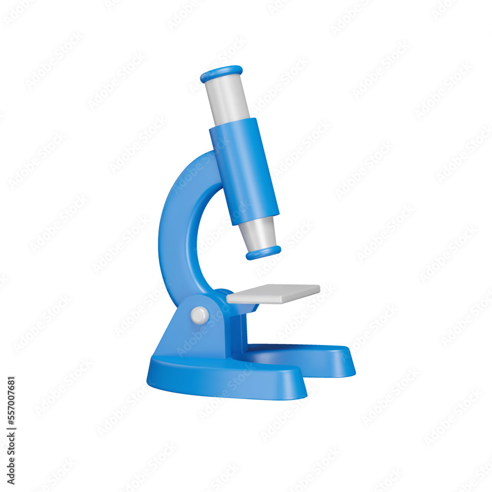 Poster microscope 3d icon. magnifier. isolated object on transparent background