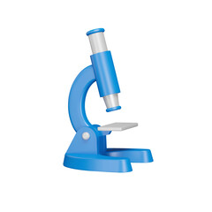 Microscope 3d icon. Magnifier. Isolated object on transparent background
