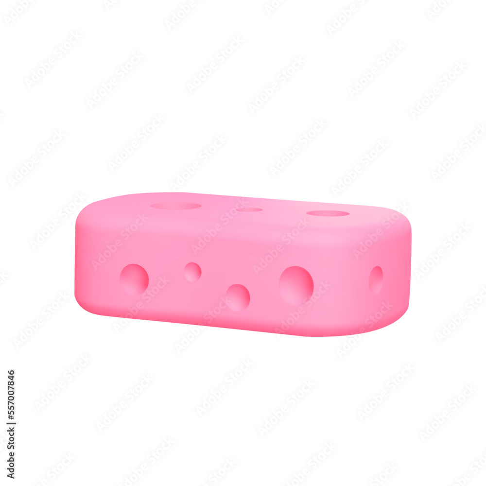 Poster bath sponge 3d icon. isolated object on transparent background