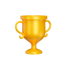 Cup 3d icon. gift. prize. Isolated object on transparent background
