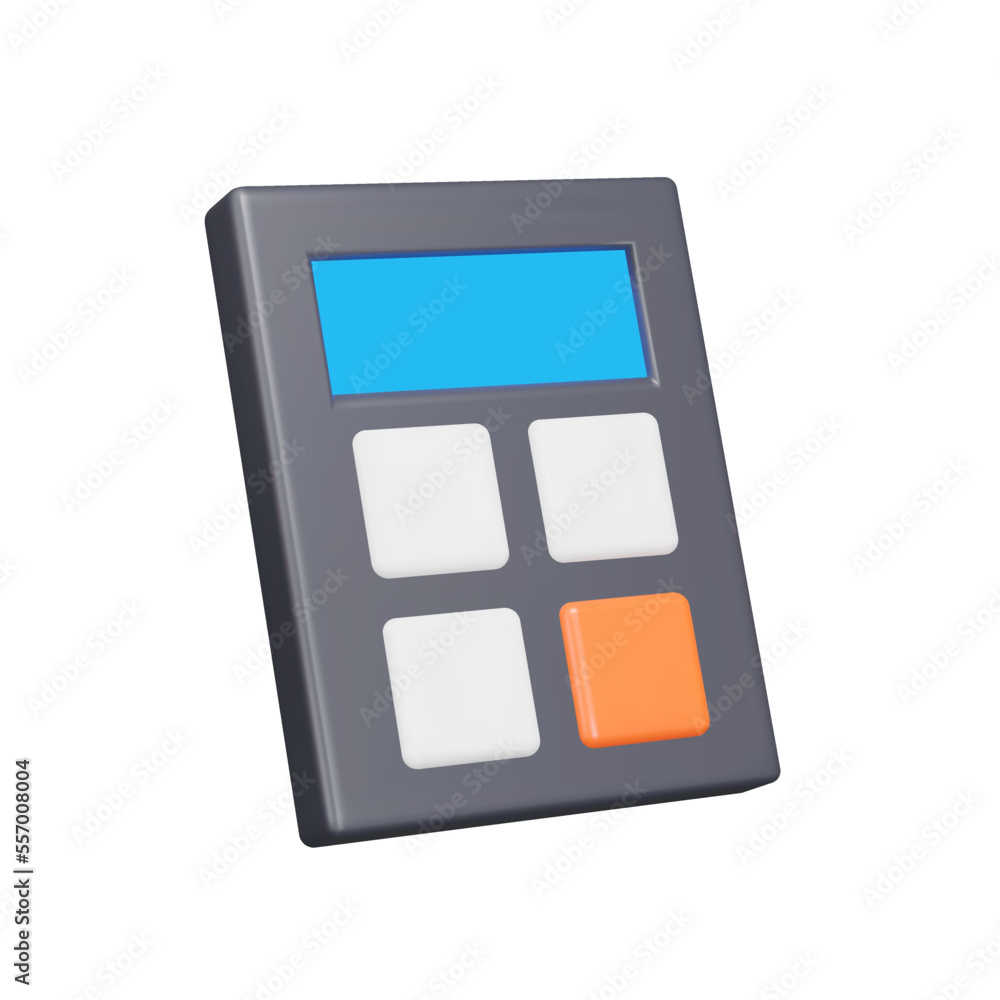 Aufkleber calculator 3d icon. electronic computing device. isolated object on transparent background