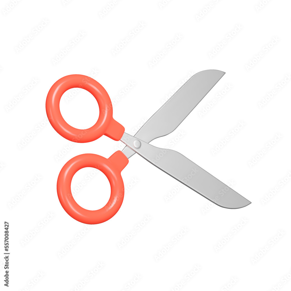 Aufkleber scissors 3d icon. a tool for cutting various materials. isolated object on transparent background