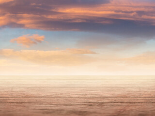 Fundo com base de madeira ao Pôr do sol 