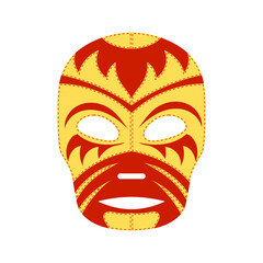 Fototapeta na wymiar Red yellow luchador mask template