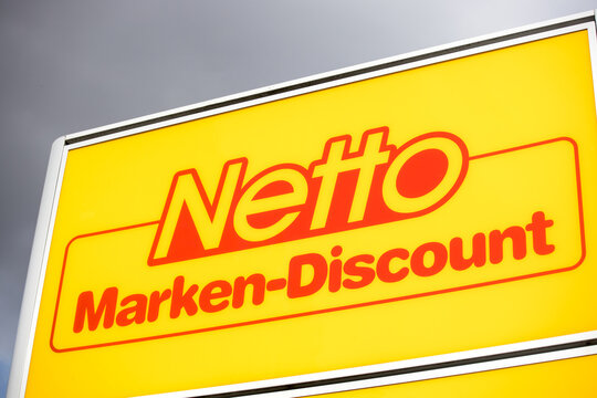 paderborn, north rhine westphalia, germany - 12 09 2022: a sign of a netto supermarket